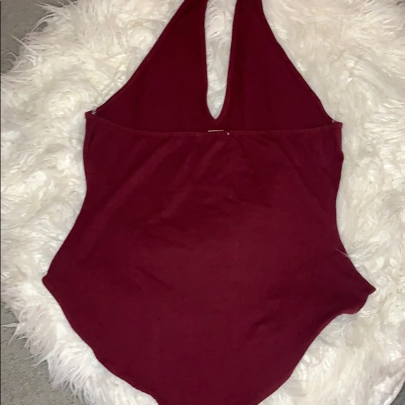 Maroon halter body suit - Picture 4 of 5